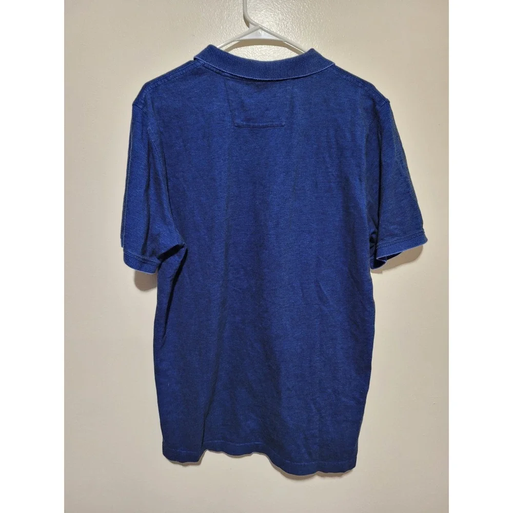 Banana Republic Pique Polo Mens L Tall Blue Organic Cotton‎